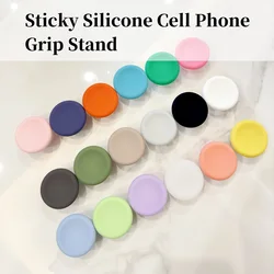 Round Silicone Sticky Phone Grip Stand Holder Foldable Pocket Socket Grip Tok for iPhone Smartphone Sticky Finger Ring GripTok