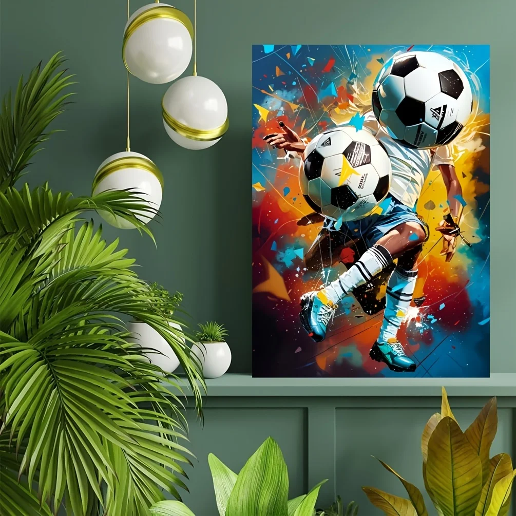 サッカーをテーマにした1000ピースのパズル - 頑丈で高品質な厚紙製で、活気のあるサッカー選手のデザインが特徴です。