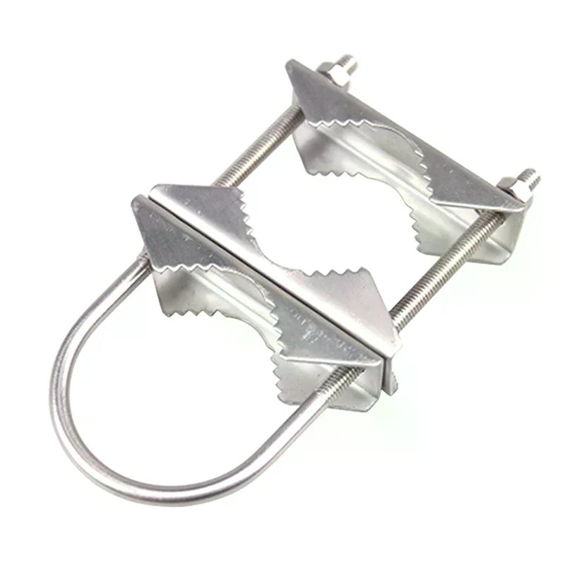 M6 U Bolts Mounting Hardware Heavy Duty Anti-Rust Mast To Mast Clamp V Jaw Block Mount Bracket Kit For Outside Home Antenna