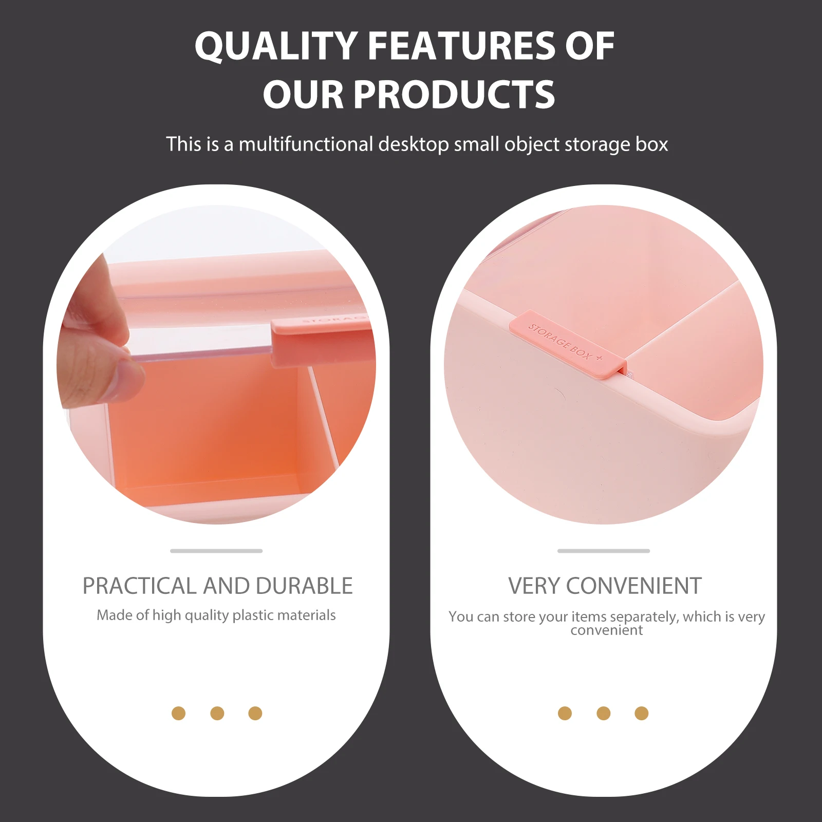 

1 pc Durable Plastic Storage Box For Cotton Pads Makeup Organizer 2 Slot Swab Container Vanity Desk Holder Space