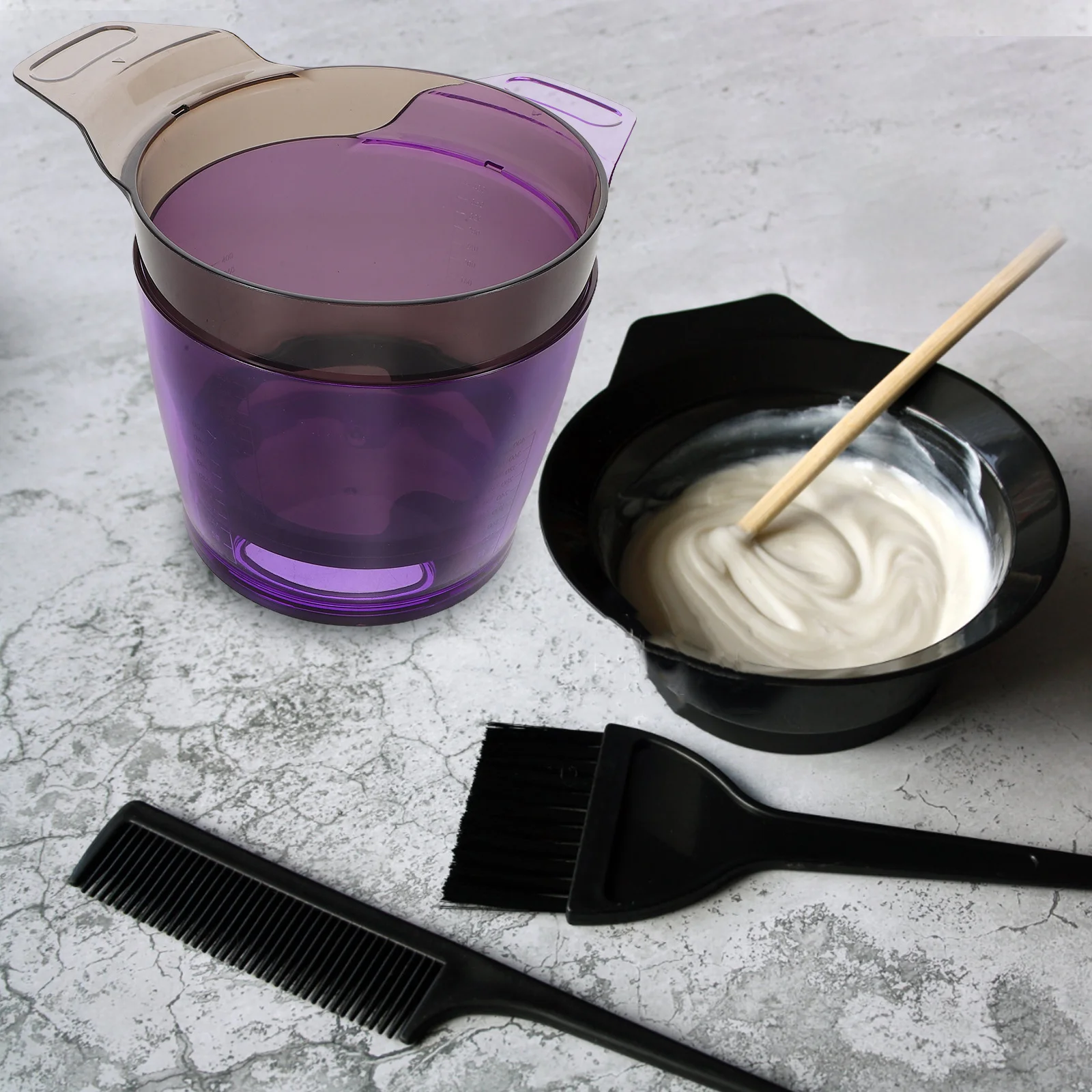 

2Pcs Hair Color Mixing Bowl Transparent Large Capacity Plastic Hair Dye Mixer Salon Hairdressing Tinting Tool Mixing Cup