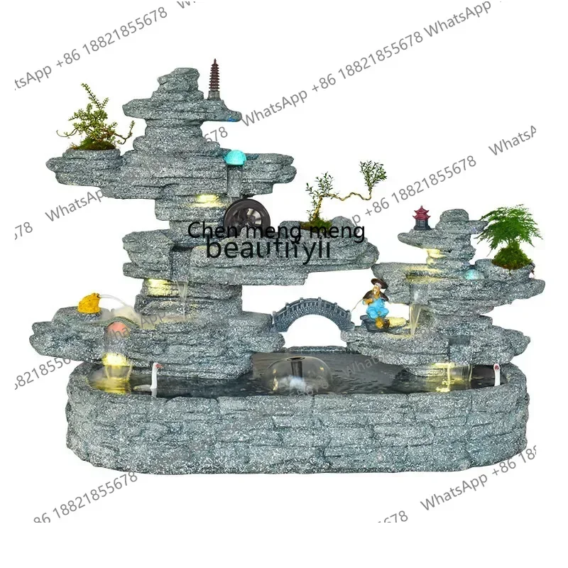 

X Large Artificial Mountain and Fountain Decoration Villa Courtyard Fish Pond Outdoor Garden Fish Tank Decorative LandscapingA