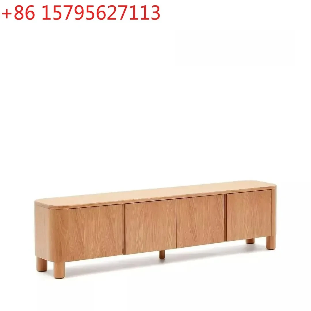 Medieval Style Simple Solid Wood Dining Side Cabinet Small Apartment TV Cabinet Tea Cabinet Restaurant Locker Log Color