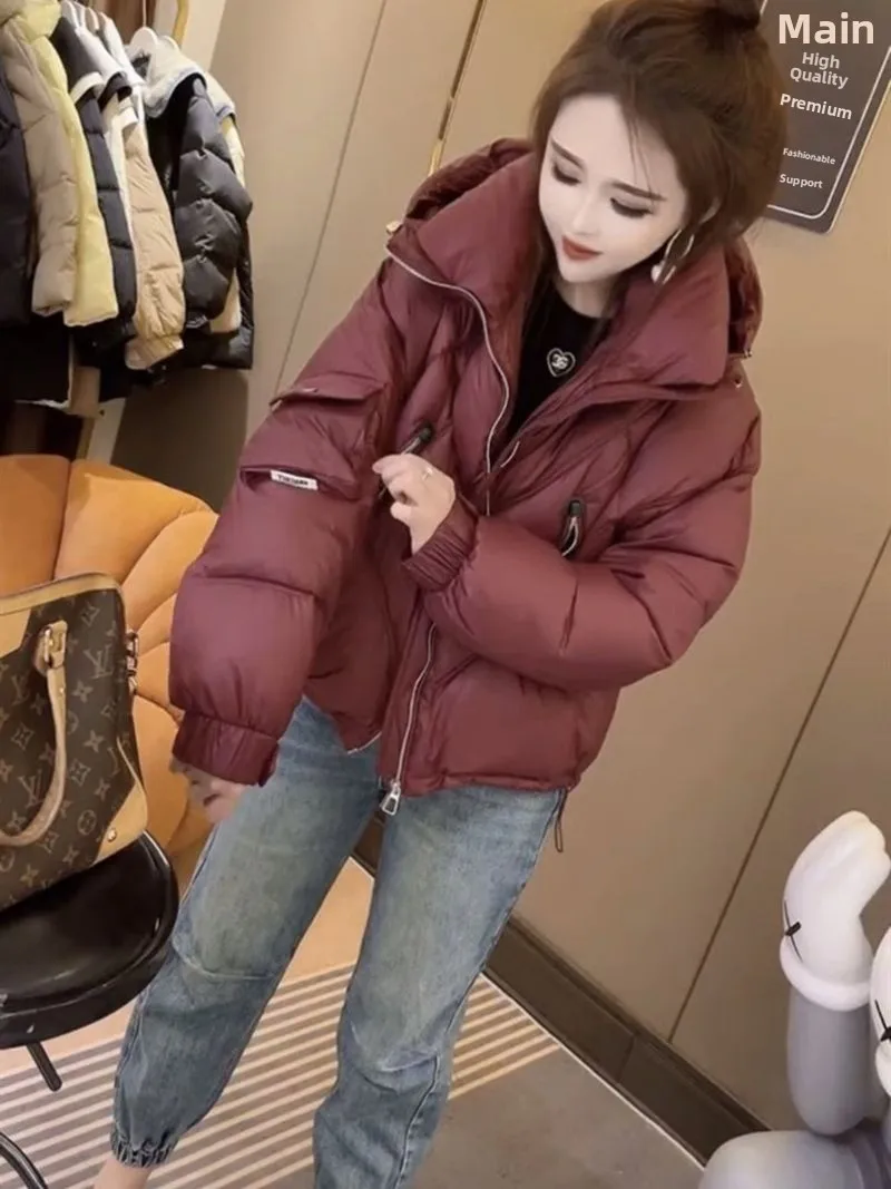 

Модная женская утепленная куртка-пуховик свободного кроя, утолщенная, прямого силуэта, с длинными рукавами, стандартной длины, для зимы