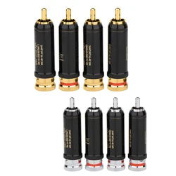 HIFI 4Pcs 0102Ag Gold/Rhodium plated rca plug for audio signal cable rca connector audio terminal RCA head