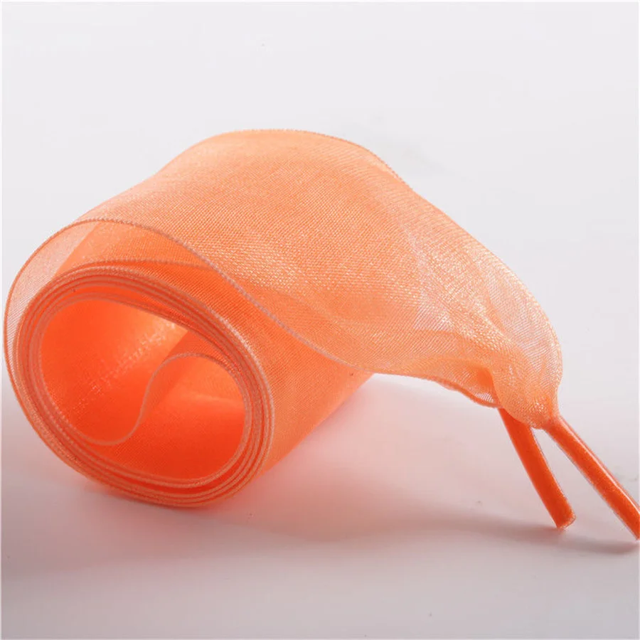1 Paar 4cm Breite Organza-Schnürsenkel 60-180cm Damen Schleifen-Schnürsenkel Flache Seiden-Satin-Bänder für Canvas-Sneaker Sportschuhe Schnürsenkel S – Detail 11