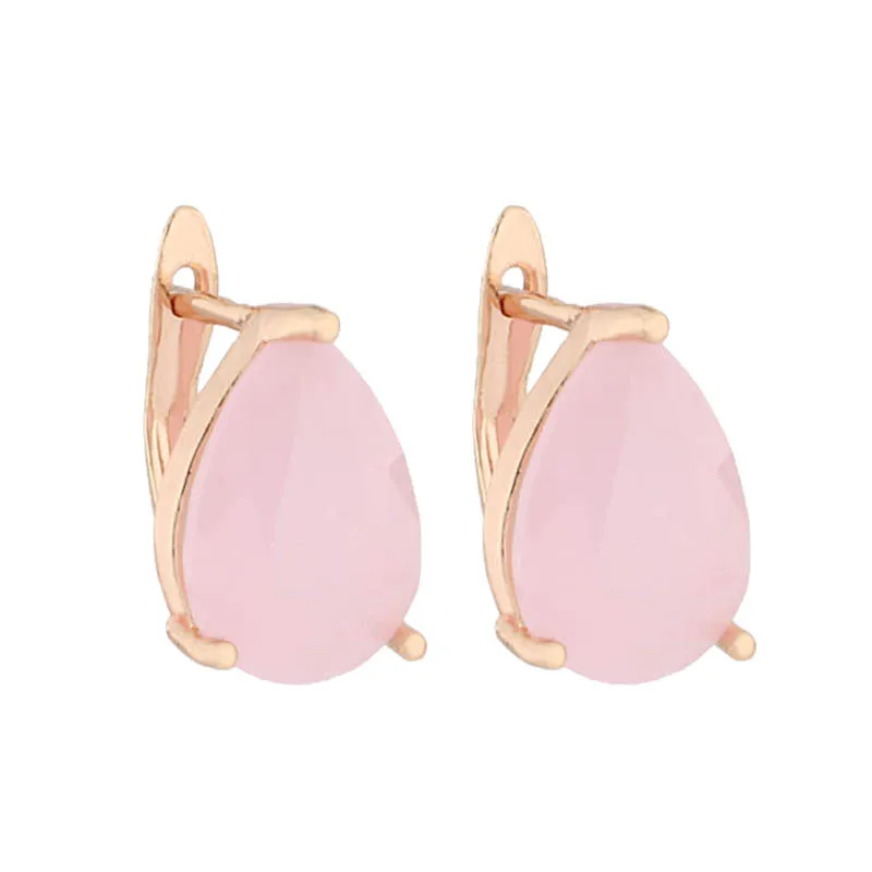 New 2022 Luxury For Wedding Drop Earrings For Women Fine 585 Rose Gold Color Water Drop Long Dangle Earrings Fashion Jewelry