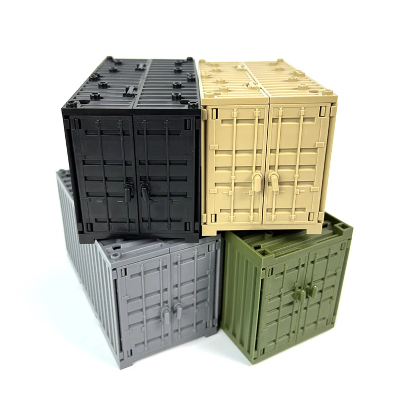 Military Container Scene Building Block Accessories Toys Harbour Wharf Freight Center