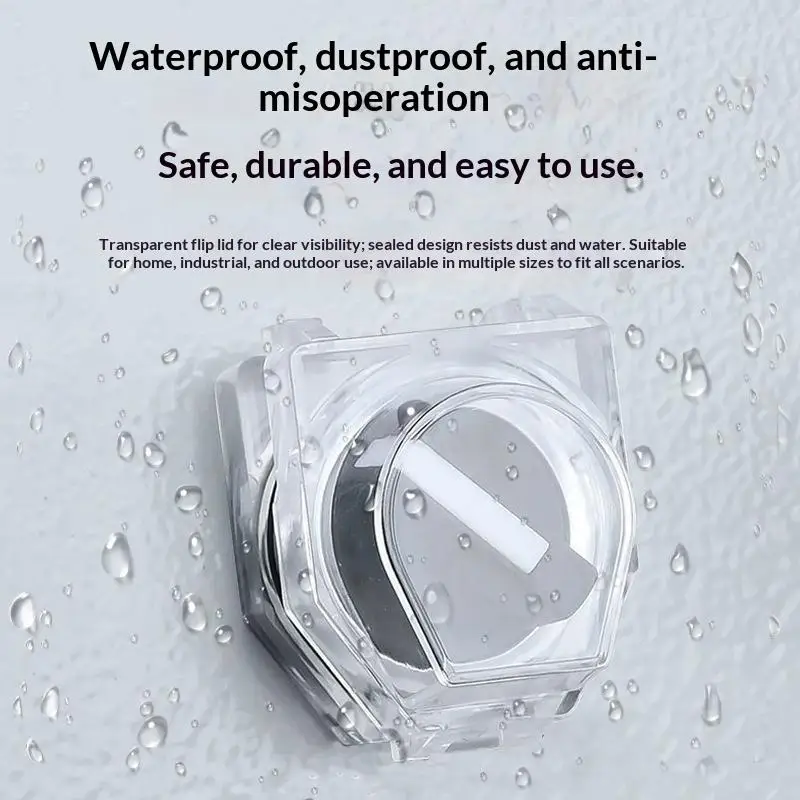 22mm Button Dust Proof Protective Cover, Impact Resistant Rail Mount Bracket for Industrial Emergency Stop Device Fixing
