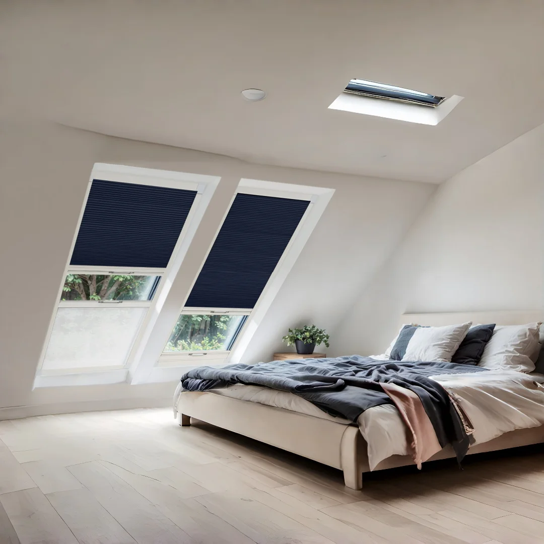 Skylight Window Blinds Cellular Shades Honeycomb Design Thermal Insulation & Blackout Custom Size for Roof Windows & Velux