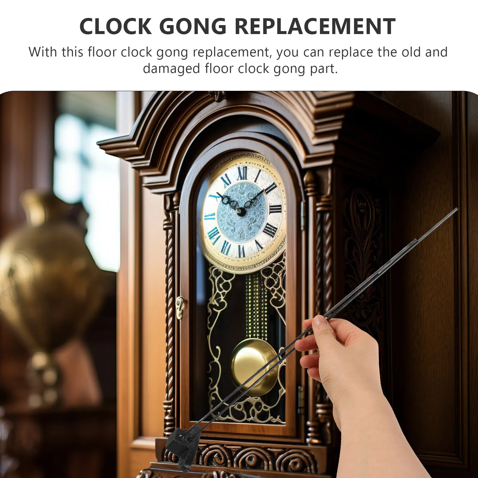 Floor Clock Gong Part Aluminum Alloy Smooth Surface Replacement Gong Component for Grandfather Clock DIY Repair Accessory