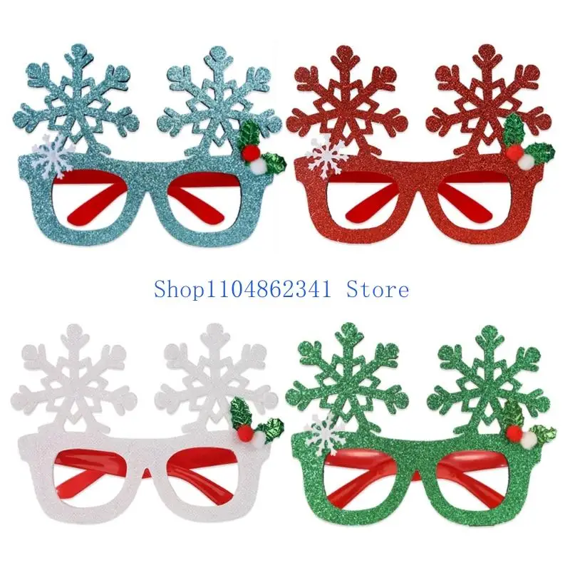 5asd Snowflake Frame Glasses Felts Festive Decoration Glasses Festive Costume Role Play Accessories Comfortable Party Eyewear