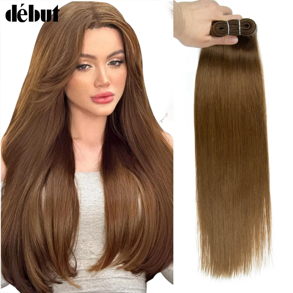 debut-brazilian-straight-hair-dark-brown-double-drawn-human-hair-weave-bundles-remy-27-4-6-8-blond-613-human-hair-bundle