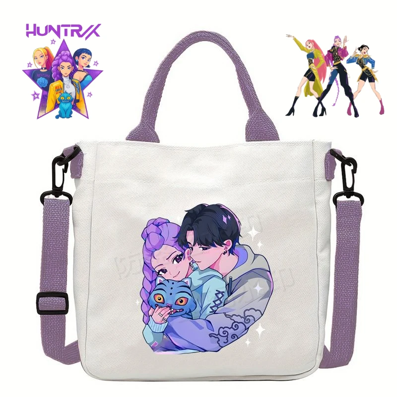 

K-Pop Demon Hunters Saja товары для мальчиков с анимацией, милая сумка-тоут с героями мультфильмов, студенческий рюкзак, дорожная сумка для хранения, подарок