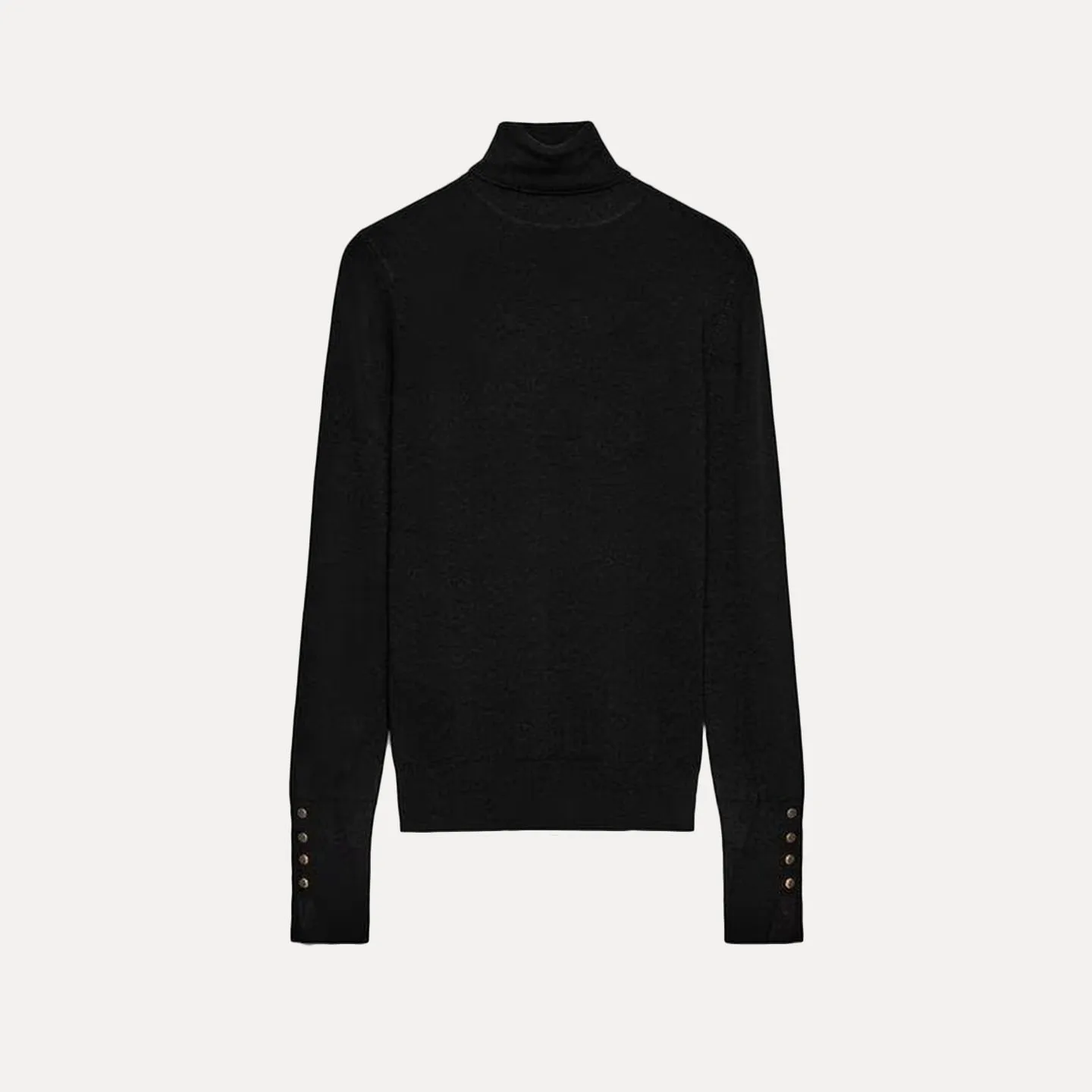 Z Top de punto plano de estilo básico para mujer, sencillo y e, versátil, con patrón esencial, manga larga y cuel...