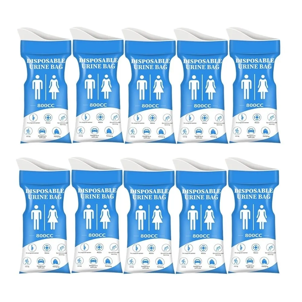 

Набор из 10 шт. портативных мочеприемников объемом 800 мл для экстренных случаев, унисекс, для путешествий, при укачивании