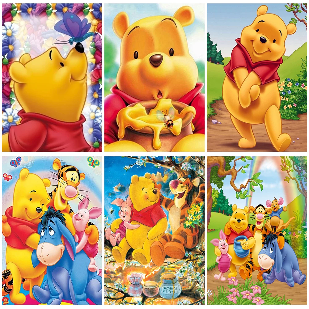 

Disney 5D Diamond Painting Cartoon Winnie The Pooh Full Drill Embroidery Animal Picture Rhinestones DIY Art Room Decor Gift