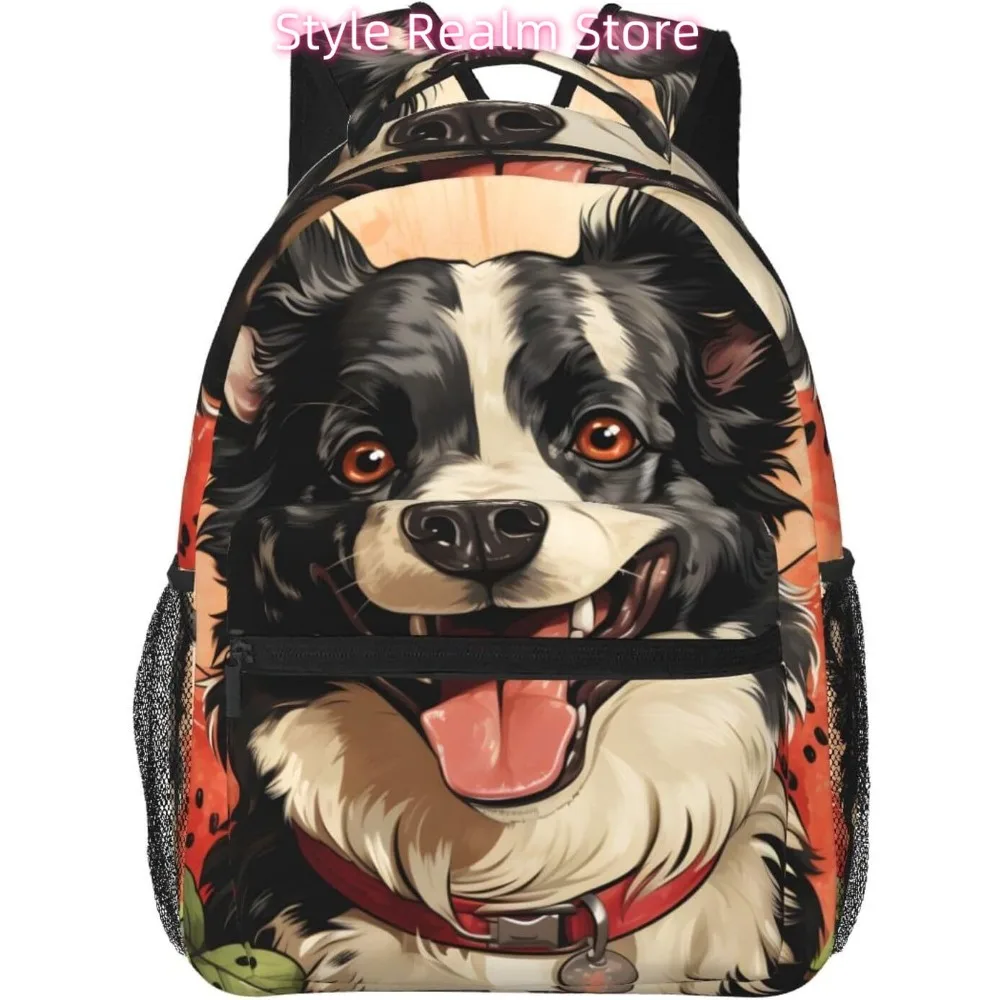 

laptop bag back to school Watermelon Sheepdog Dog Lightweight Laptop Backpack Lightweight Multipurpose Travel Casual Daypack Uni