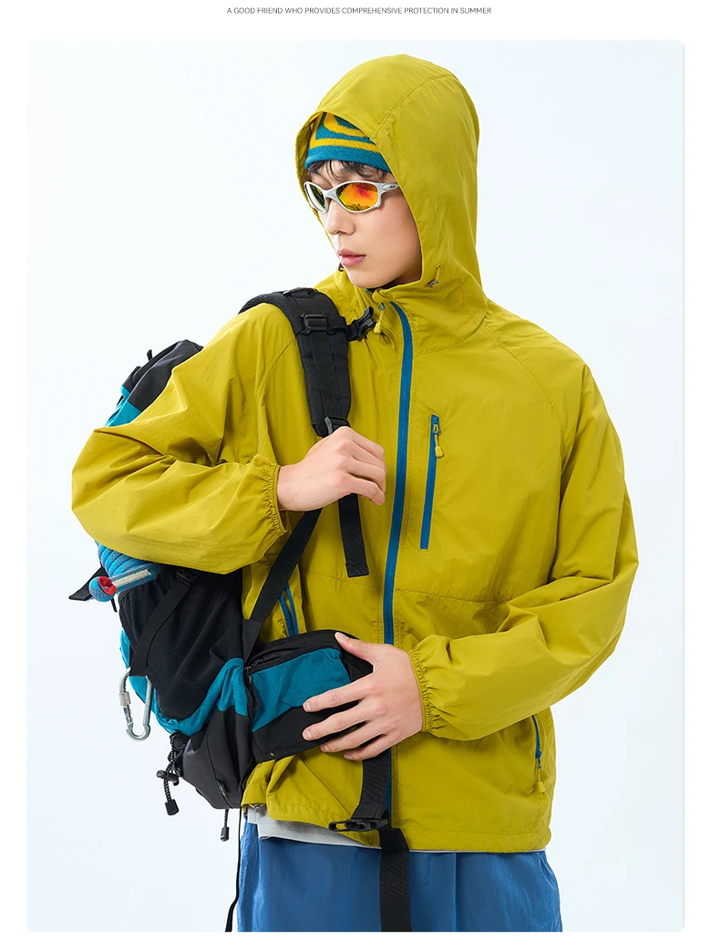 Lightweight Hooded Hiking Windbreaker Jacket for Trail Wear