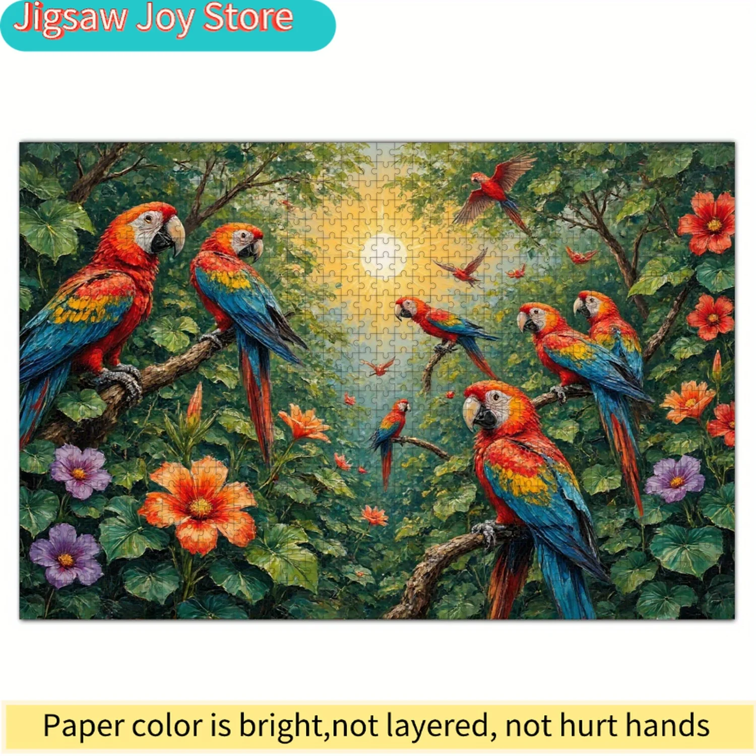 

Пазл-головоломка для взрослых 300-500 деталей - (Попугай - Картина маслом - 138) - Деревянный пазл с надписью на обратной стороне, Декор для дома