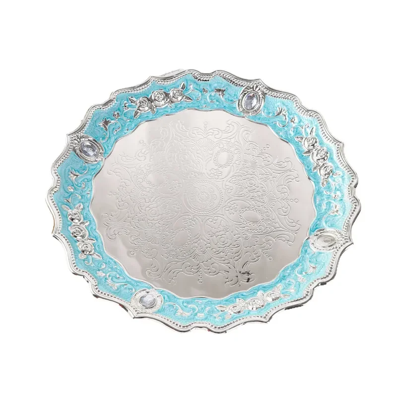 Wrought Iron Fruit Tray Modern Luxury Coffee Table Candy Dish Dried Fruit Plate Living Room Home Decor