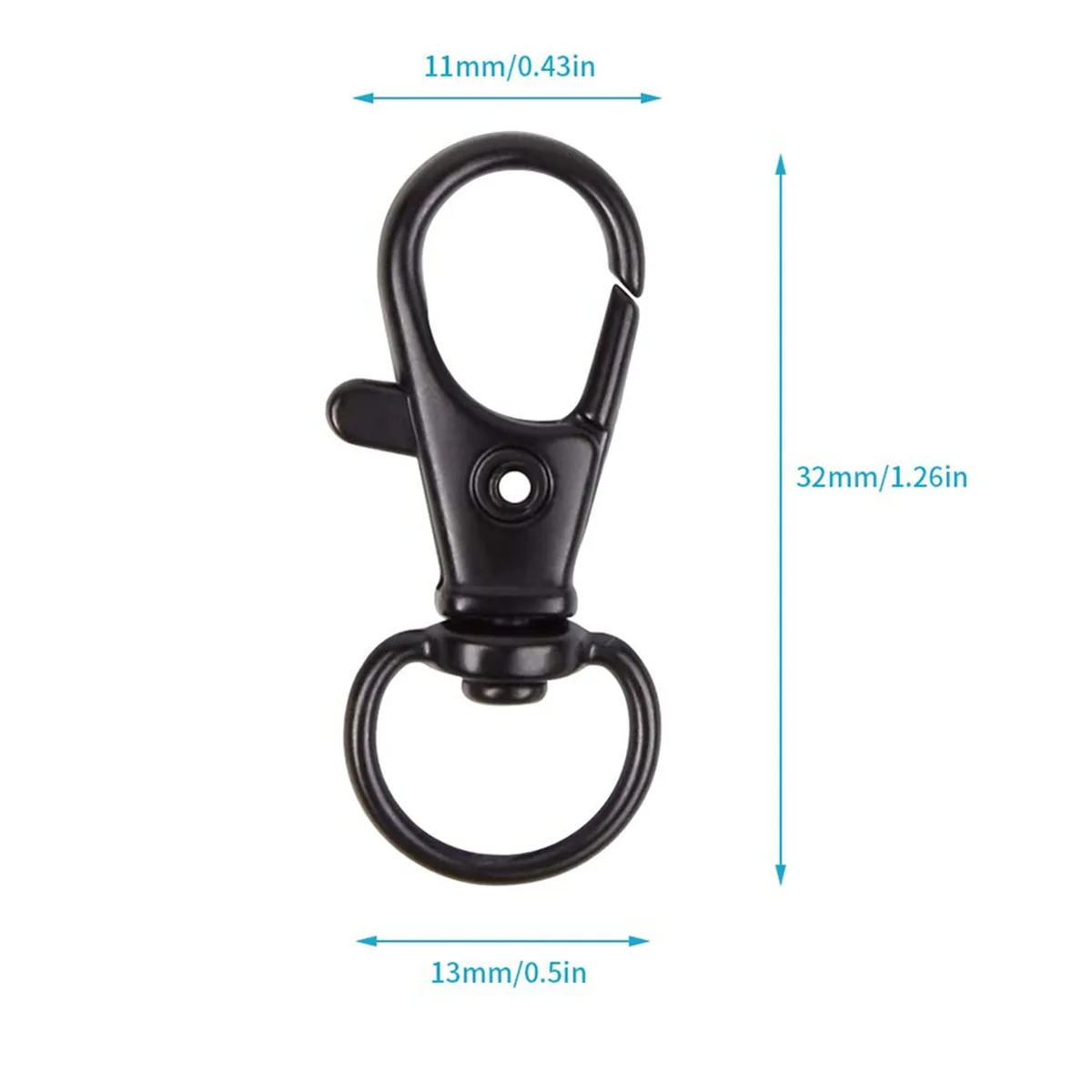 100PCS Swivel Snap Hooks with Key Rings, Metal Lobster Claw Clasp, Keychain Rings for Crafts