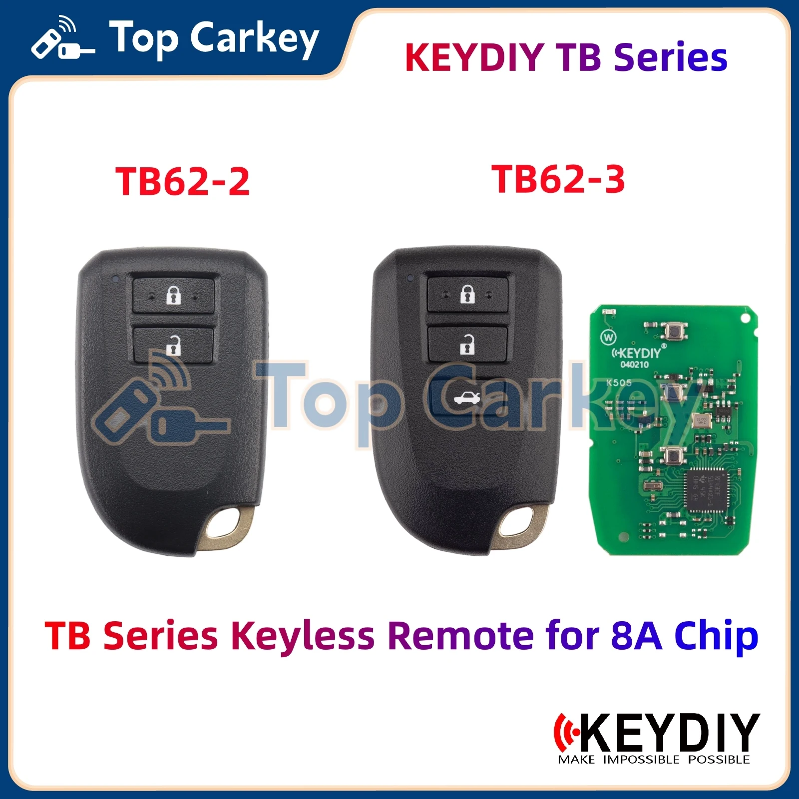 KEYDIY KD TB62-2 TB62-3 Universal Smart Key Support 8A Chip for TOY Vios FS Yaris L Axia Bezza Style