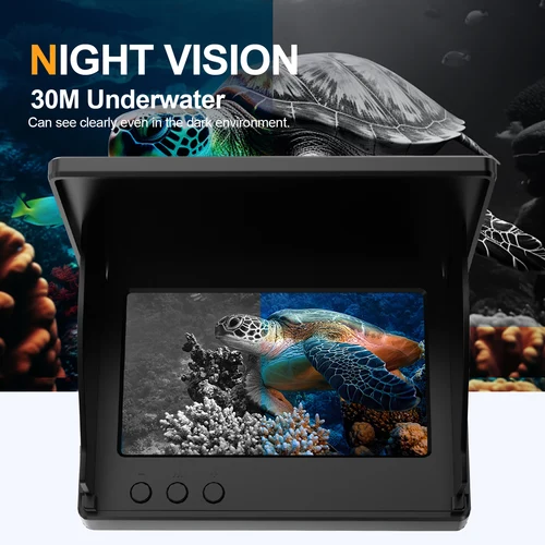 Imagen 2 del producto Buscador de profundidad de peces portátil, portátil, 1080P, 4,3 pulgadas, LCD, buscador de peces bajo el agua 120 ° Cámara de pesca con visión nocturna