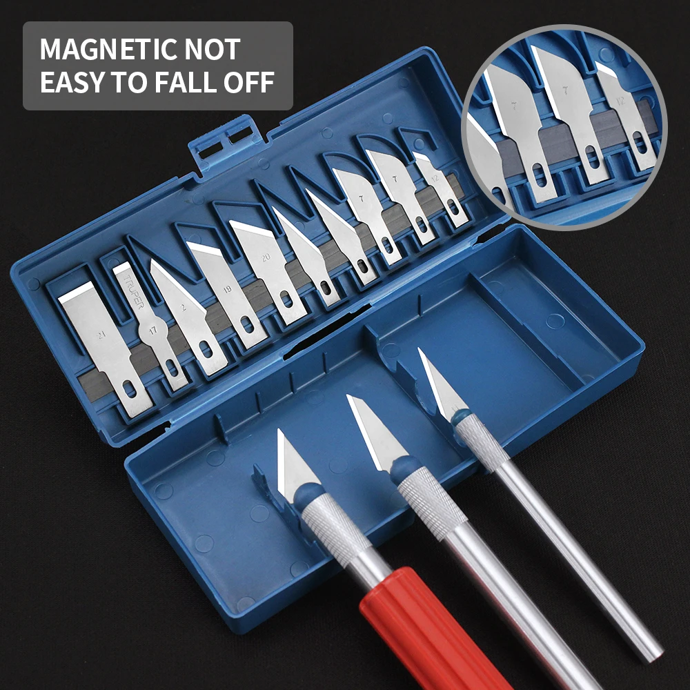 13Pcs Metal Carving Knife Pen Style Art Seal Cutting Manual Combination Paper Cuttings Non-Slip Gadget DIY Precision Repair Tool