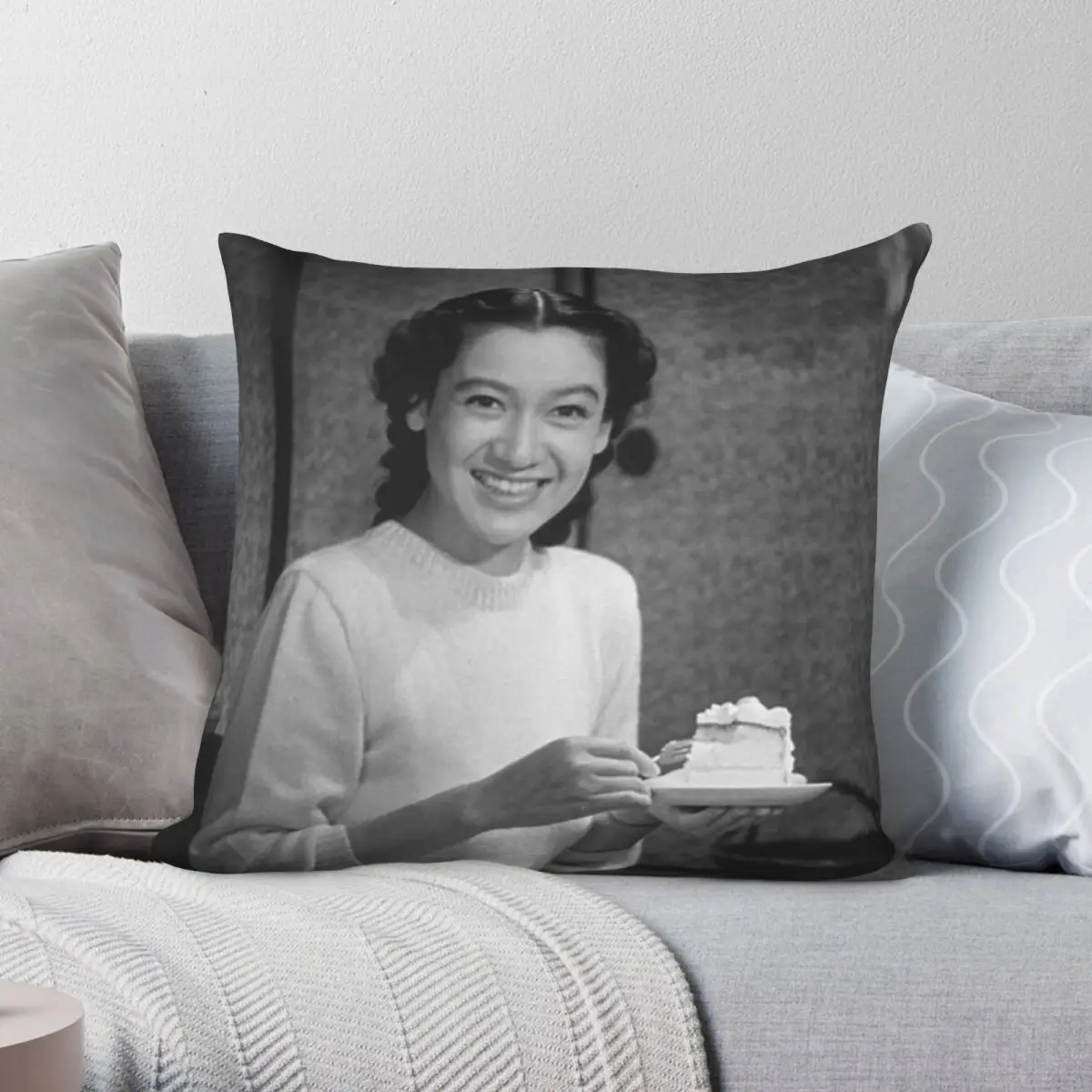 Early Summer Setsuko Hara Pillowcase Polyester Linen Velvet Pattern Zip Decorative Pillow Case Home Cushion Cover