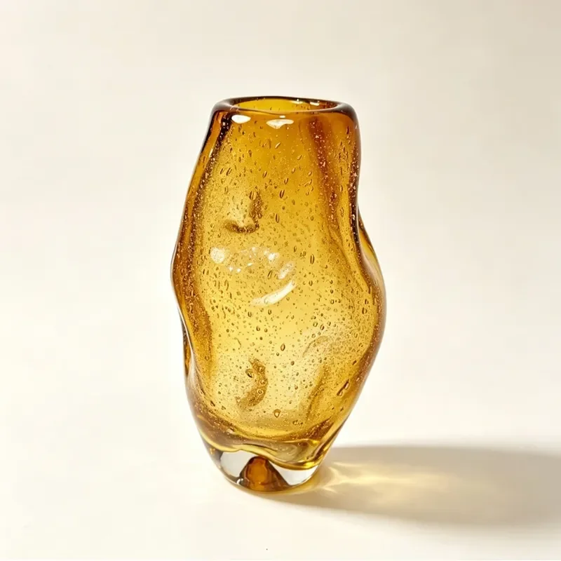 Modern Glazed Ceramic Vase Irregular Shape Flower Arrangement Decor for Living Room Hotel Wine Cabinet Light Luxury Home