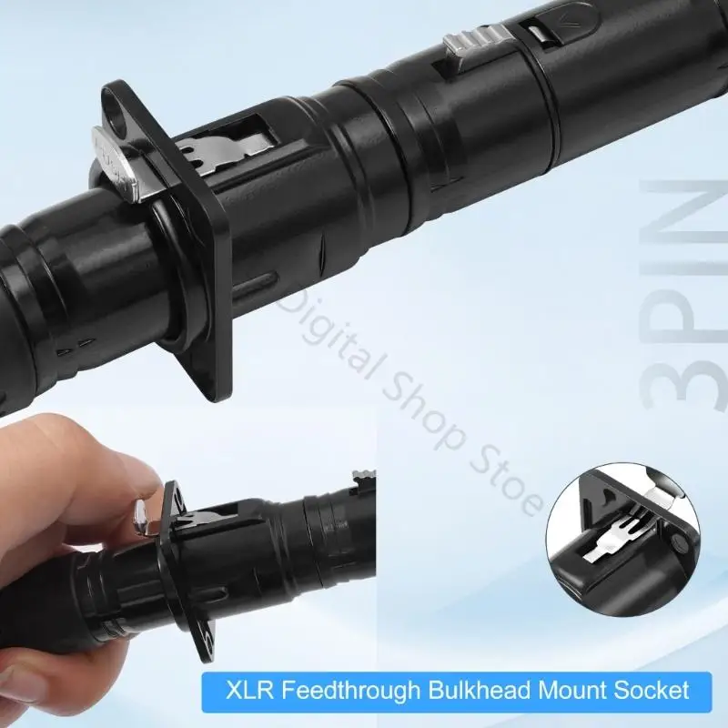 96BA Balanced 3-Pin Panel Feed-Through Couplers with D-Style Mounts Adapter