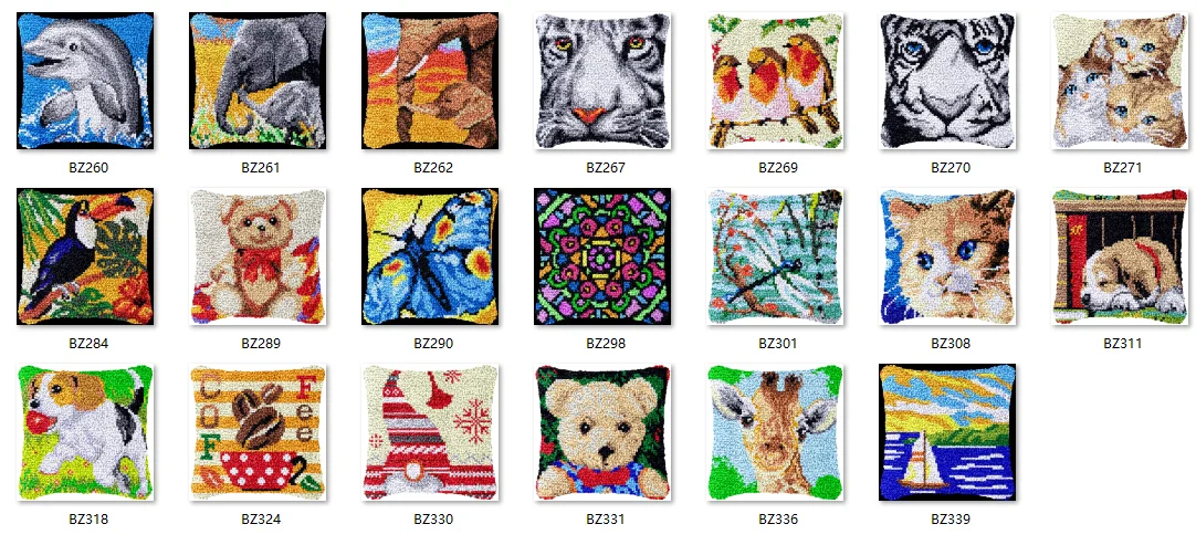 Latch Hook Kit Cushion Smyrna Buttons Package Fish styles 2025   Latch Hook Kits Set For Needlework