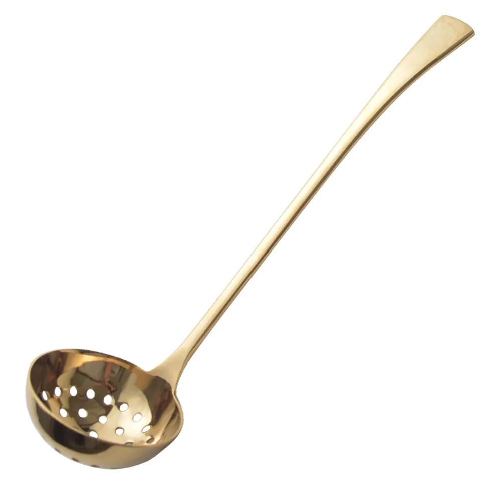 304 Stainless Steel Soup Spoon, Skimmer Skimming Spoon, Long Handle, Hot Pot Colander, Home and Hotel, Light Luxury