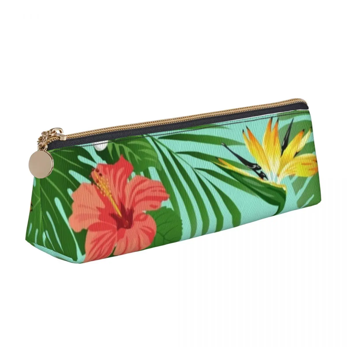 Gorgeous Tropical Floral Pencil Case Hawaii Flower Triangle Pen Box Boy Girl Vintage School Pencil Cases Stationery Organizer