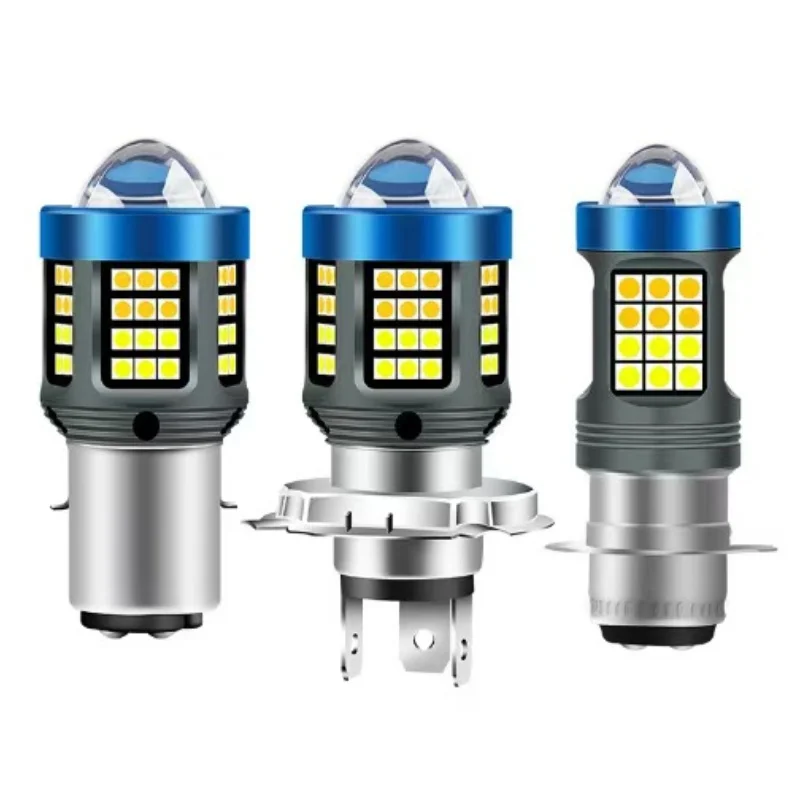 1PC 20000Lm H4 LED Moto H6 BA20D P15D LED Motorcycle Headlight Bulbs 3570 CSP Lens White Yellow Hi Lo Lamp Scooter Accessories