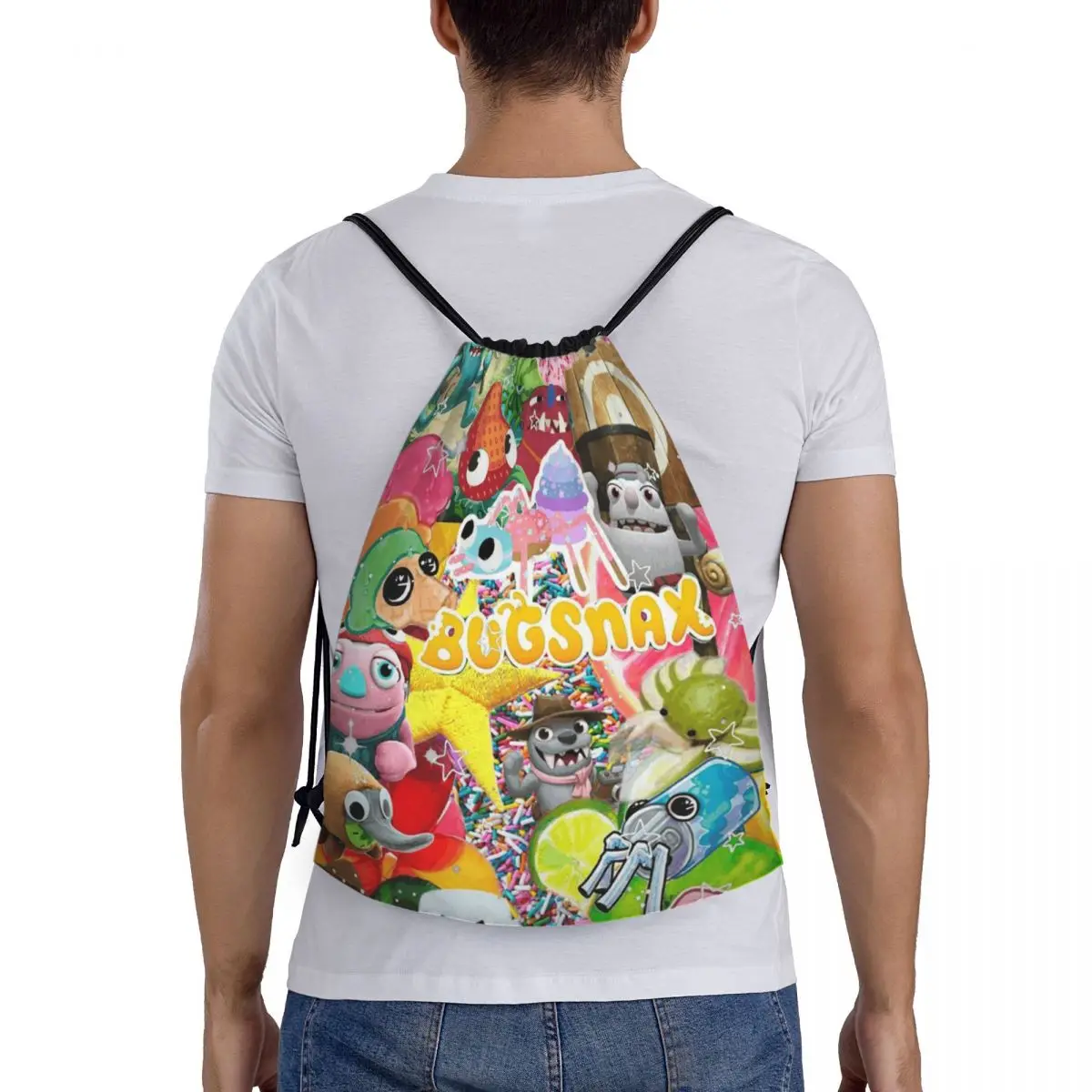 

Bugsnax Bug Backpacks Casual Drawstring Bundle Pocket Shoes Bag Book Bags for Travel Students
