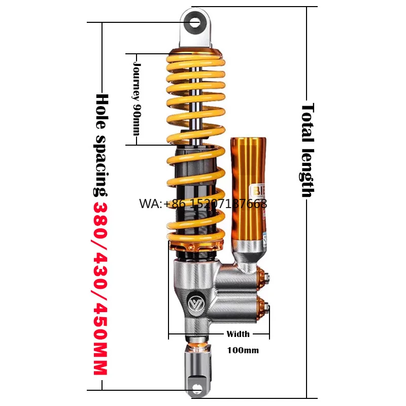 RST3 High Quality New Rear Shock Absorber Compatible with for Honda Fossa 350/NSS350 for BMW C400X/C400GT for General Motors Mot