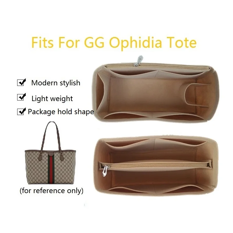 Felt Insert Bag For GG Ophidia Tote Shopper Bag Storage Organizer Makeup Handbag Linner Travel Inner Bags Organizations