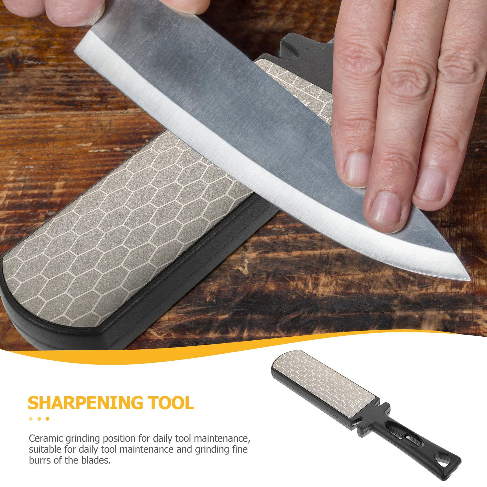 

Double-Sided Emery Sharpener Multi-Functional Household Cutter Kitchen Gadget Wear-Resistant Fast Grinding Effect