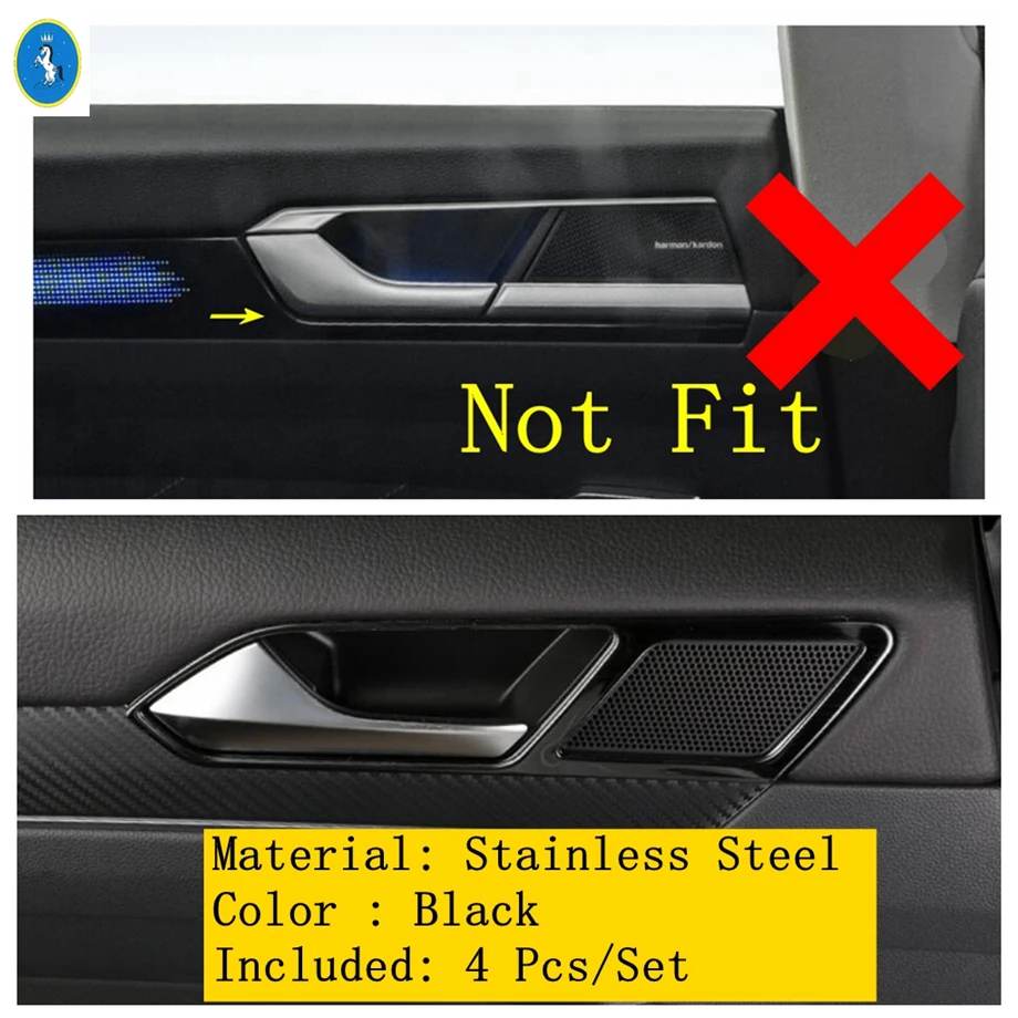 Inner Car Door Pull Doorknob Handle Hand-clasping Decor Cover Trim For Volkswagen Arteon 2018 2019 2020 Interior ABS Accessories