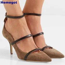 Mixed Color Pointed Sexy Women's Pumps Outdoor Casual Stiletto Sandals 2024 Summer Catwalk Thin Strap Slip On Fashion Slippers