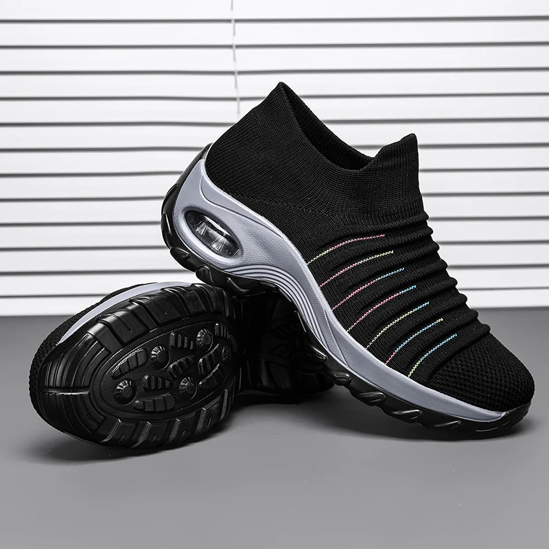 Height Increase Platform Women Sneakers Breathable and Cushion Casual Shoes For Women Dance Walking Shoes Slip On Sport Footwear