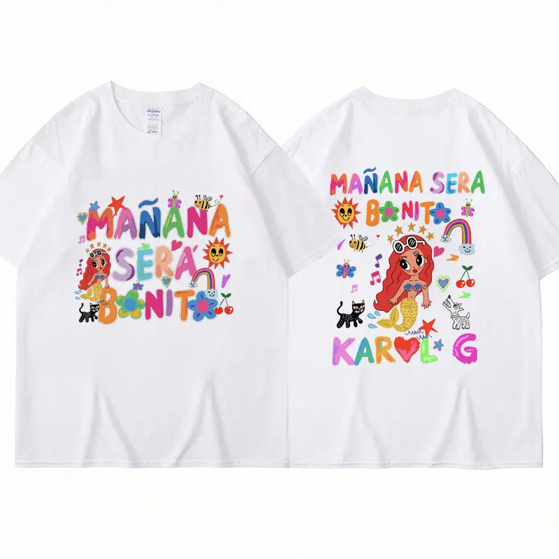 Limted karol G manana Vérsavó Bonito T shirts Megmunkalás harajuku Menő Komló Póló Uniszex Lezser Lélegezhető Pamut Irdatlan T-idom Ing