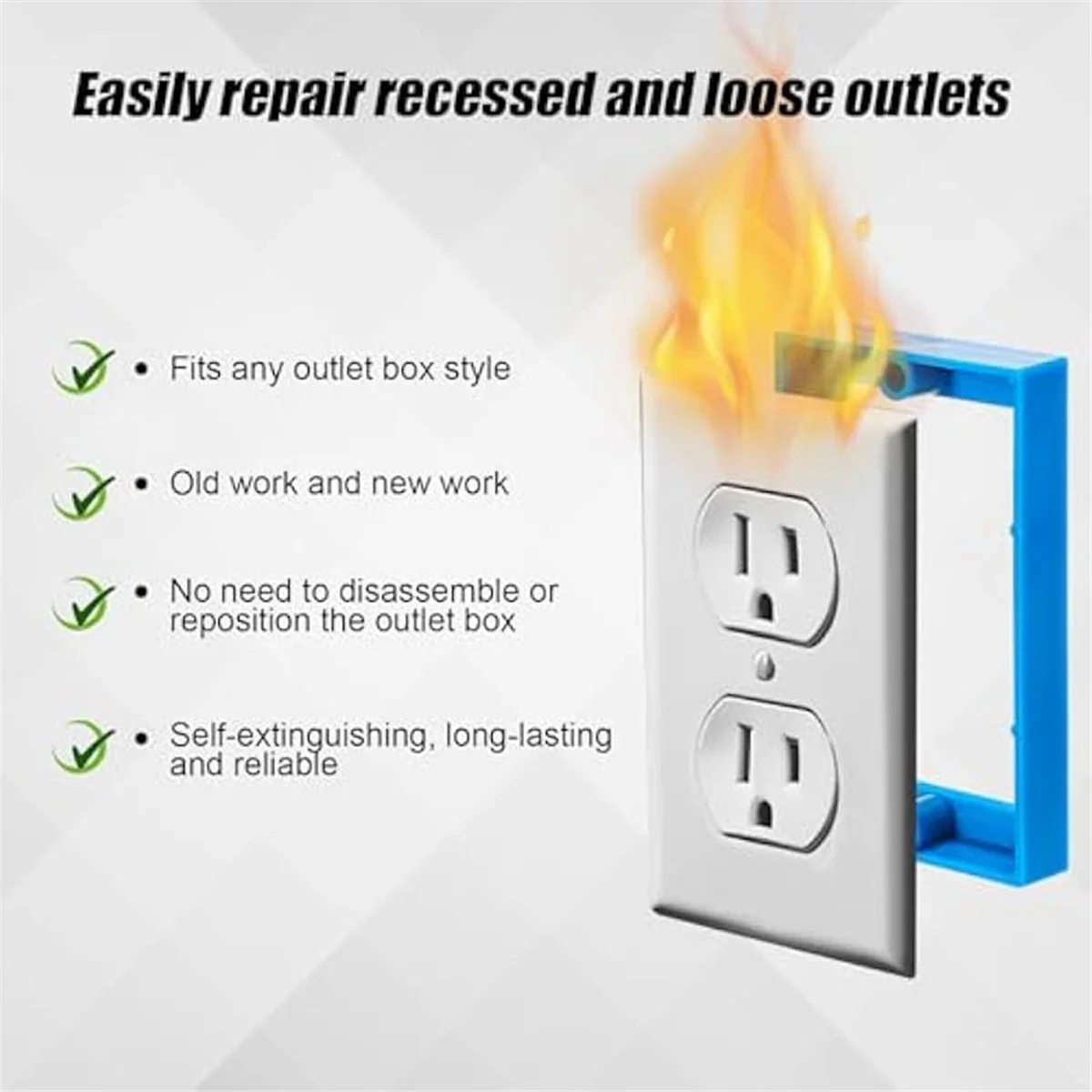 ร้อน 4 ชิ้น 1/2 นิ้ว Single Gang Outlet กล่อง Extender, ไฟฟ้า Outlet Extender Receptacle Extender Outlet Extension กล่องสีดํา