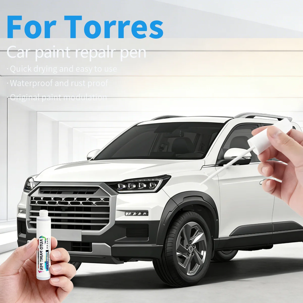 

Ручка-корректор для ремонта краски, средство для удаления царапин, аксессуары для авто DIY для KGM SsangYong Torres, синий, зеленый, белый, серый, черный, Space Black