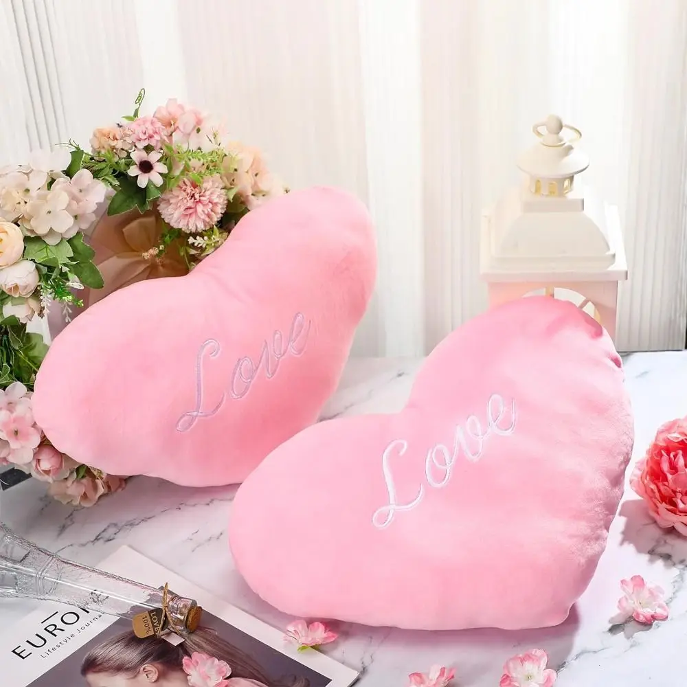 New Heart Shape Heart Plush Pillow Valentines Day Home Decorative Soft Pillow Hot Red Color Stuffed Pillow