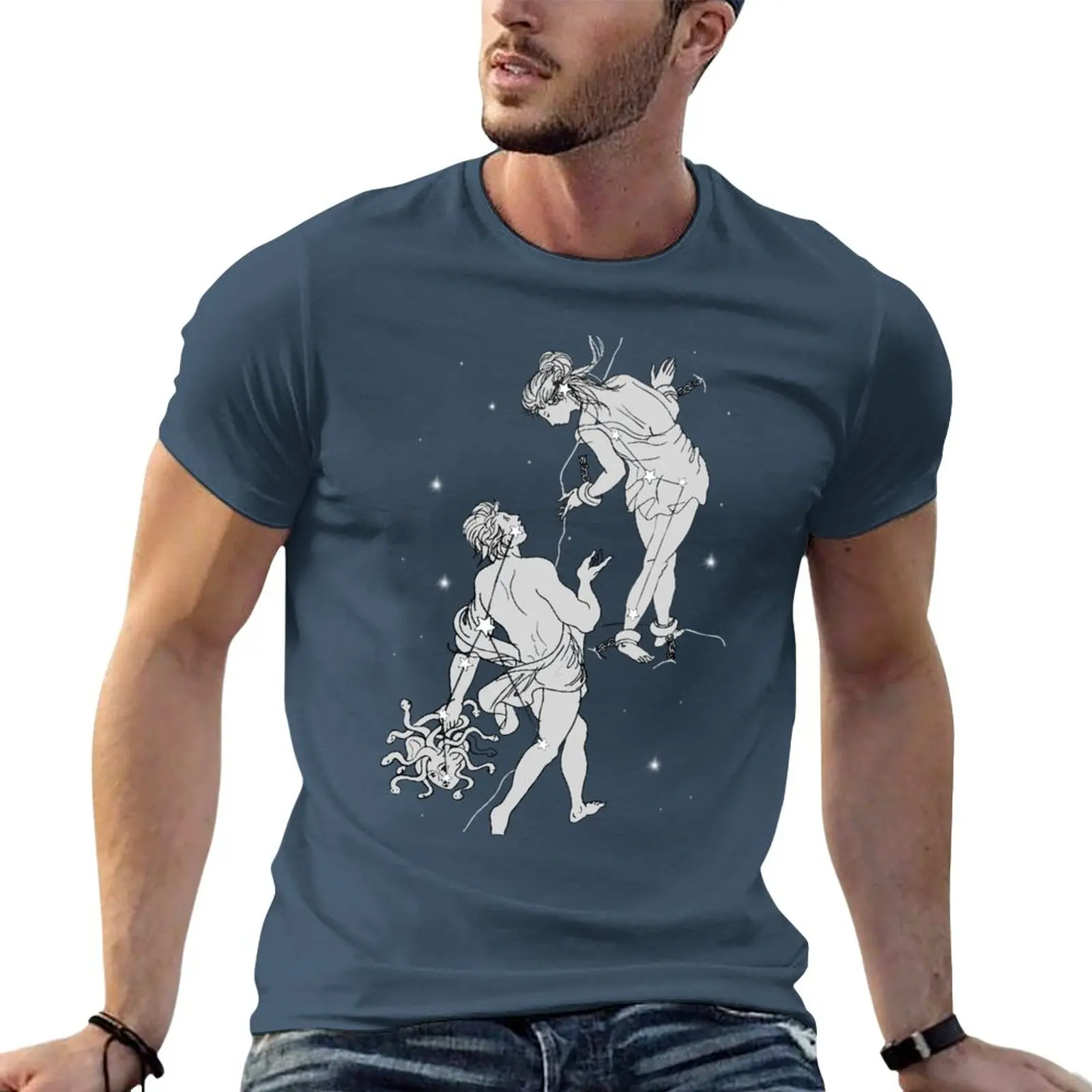 Perseus and andromeda drawing T-Shirt Aesthetic clothing sweat shirt Tee shirt oversized t shirt men