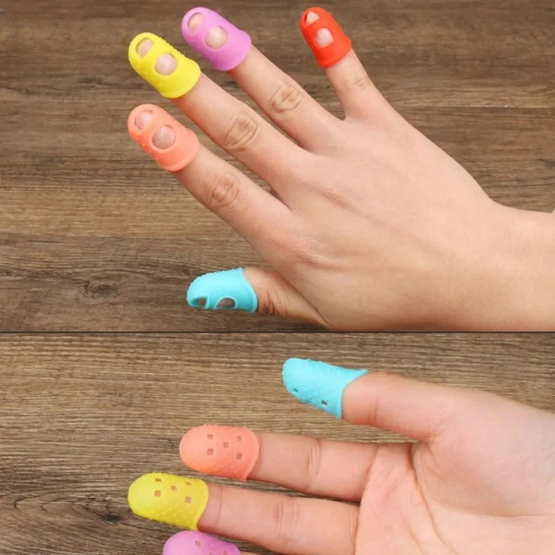 10-100Pcs Sewing Thimble Breathable Protective Silicone Finger Thimble Finger Cover Caps Quilting Sewing Needlework Craft