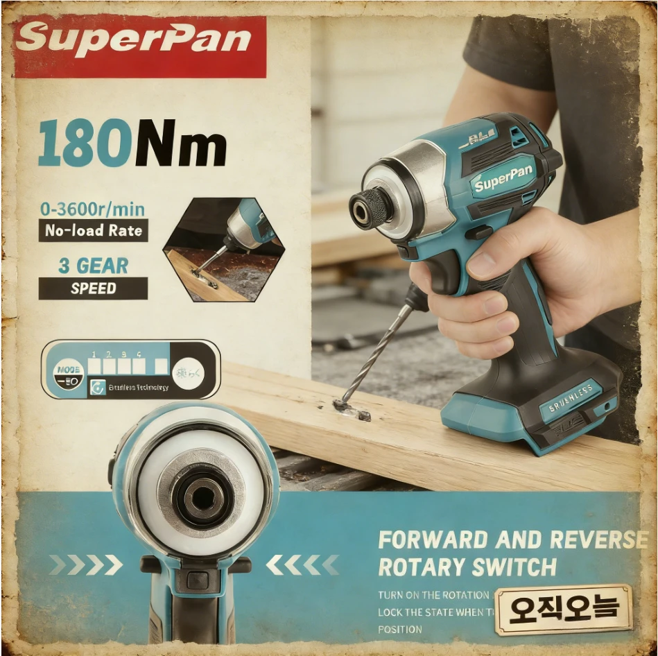 

Бесщеточная аккумуляторная ударная дрель-шуруповерт SuperPan DTD173 для точной сборки мебели, совместимая с аккумуляторами Makita 18В.